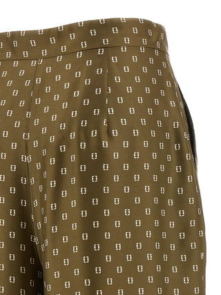 Bicolor Silk Casual Pants
