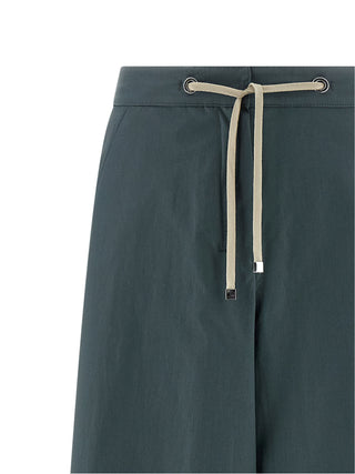 Pantalones acampanados de algodón azul