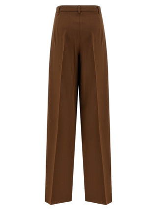 Brown Virgin Wool Casual Pants
