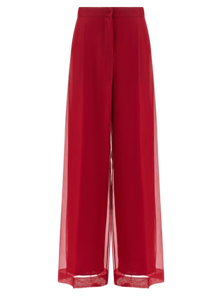 Multicolor Silk Casual Pants