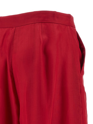 Multicolor Silk Casual Pants