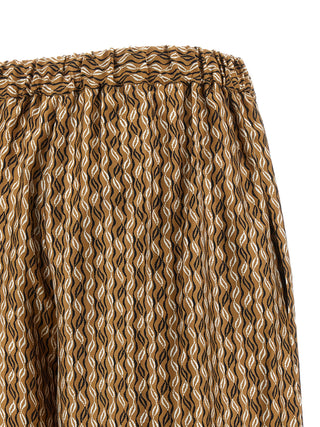 Brown Silk Casual Pants