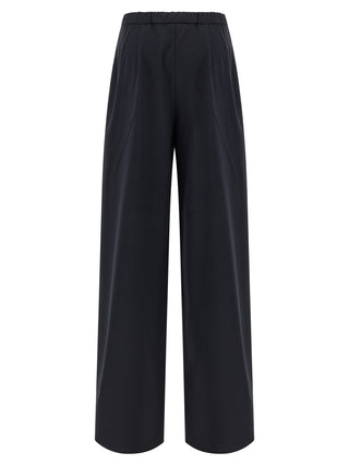 Blue Virgin Wool Casual Pants