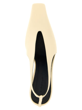 Beige Lambskin High Heel Pumps