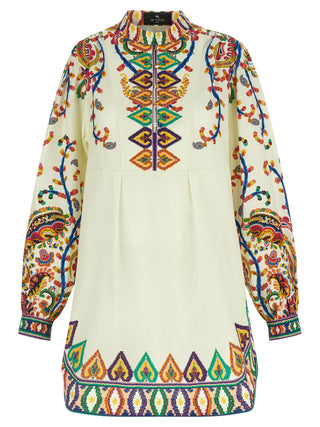 Multicolor Cotton Short Dress