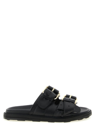 Sandalias negras de piel de becerro