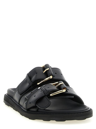 Sandalias negras de piel de becerro