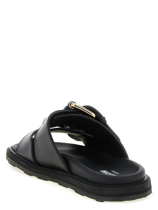 Sandalias negras de piel de becerro