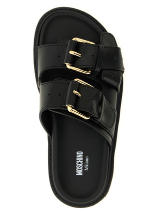 Sandalias negras de piel de becerro