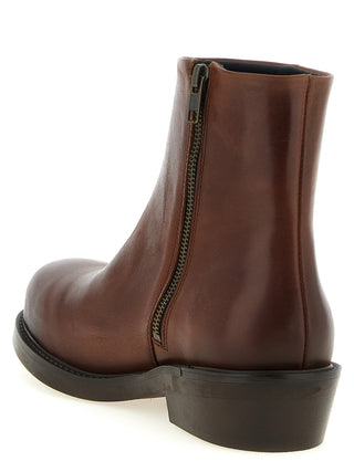 Brown Calfskin Ankle Boots