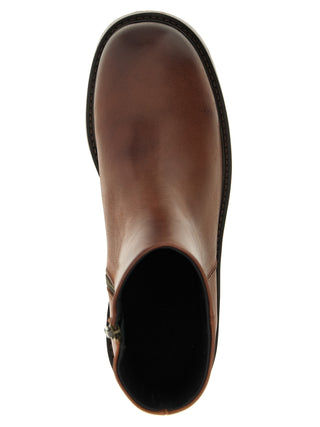 Brown Calfskin Ankle Boots