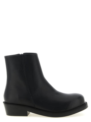 Black Calfskin Ankle Boots