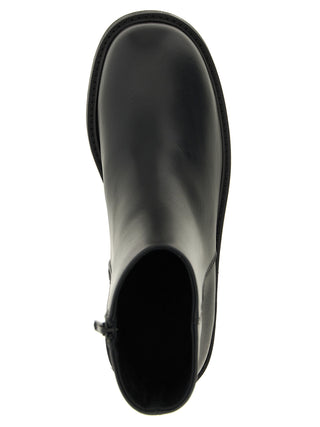 Black Calfskin Ankle Boots