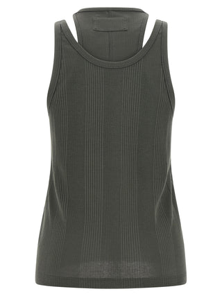 Gray Cotton Sleeveles T-Shirt