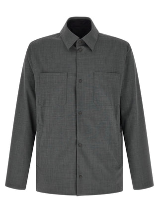 Gray Polyester Full-Length Jacket