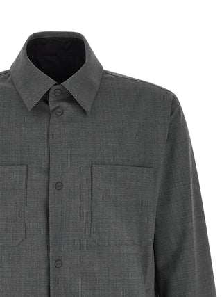 Gray Polyester Full-Length Jacket