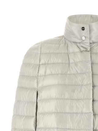 Chaqueta larga de poliamida gris
