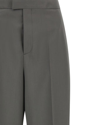 Gray Virgin Wool Dress Pants