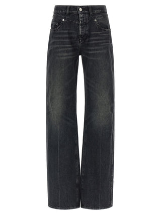 Black Cotton Straight-Leg Jeans