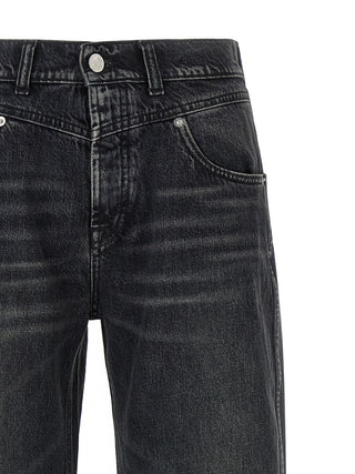 Black Cotton Straight-Leg Jeans