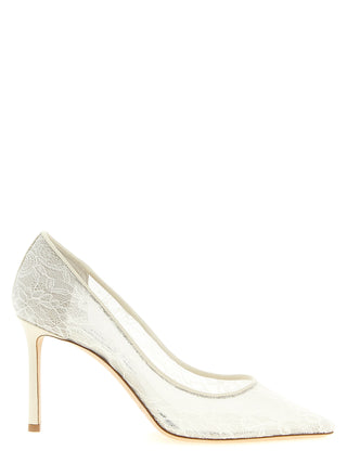 White Tencel High Heel Pumps