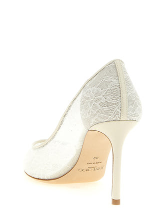White Tencel High Heel Pumps
