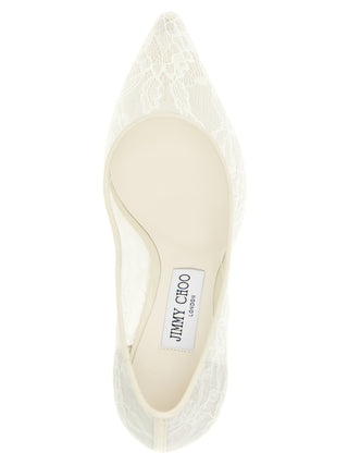 White Tencel High Heel Pumps