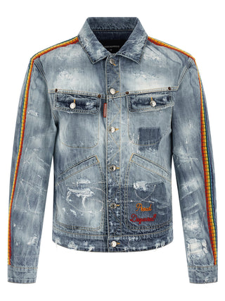 Chaqueta azul de mezclilla de algodón