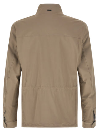 Beige Polyamide Full-Length Jacket