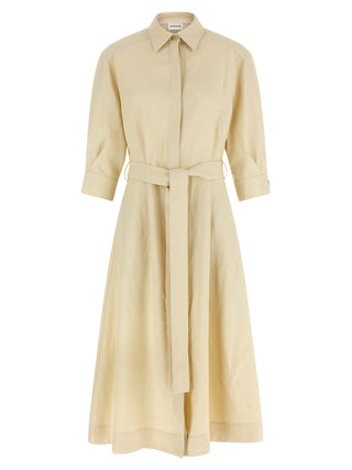 Beige Viscose Long Dress