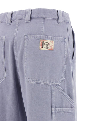 Purple Cotton Casual Pants