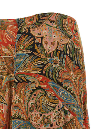 Orange Silk Mini Skirt