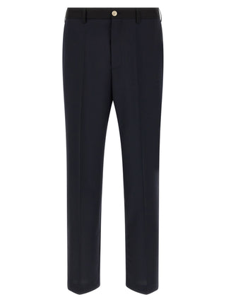 Pantalones casuales de lana virgen azul