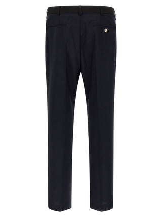 Pantalones casuales de lana virgen azul