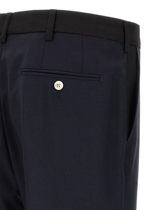 Pantalones casuales de lana virgen azul