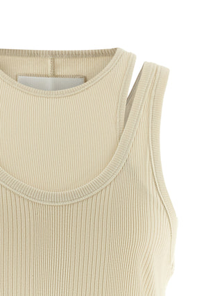 White Cotton Sleeveles T-Shirt