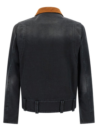 Gray Cotton Denim Jacket