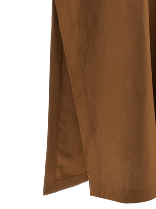 Brown Cotton Long Dress