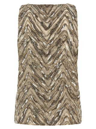 Beige Silk Tank Tops