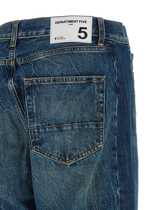 Jeans de pierna recta de algodón azul