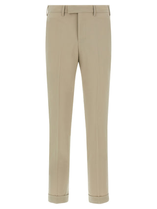 Pantalones de vestir beige de lana virgen