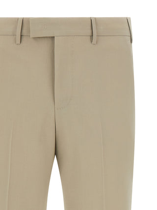 Beige Virgin Wool Dress Pants