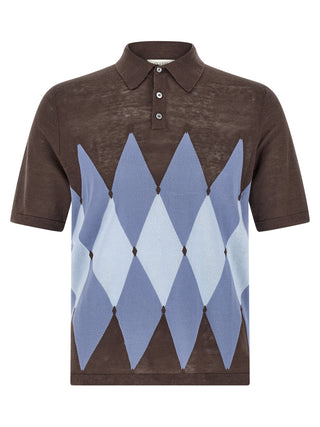 Brown Linen Polo Shirt