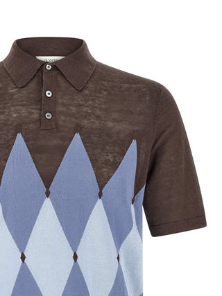 Brown Linen Polo Shirt
