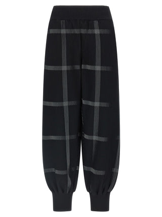 Black Polyester Casual Pants