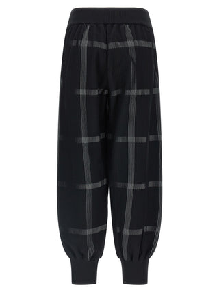 Black Polyester Casual Pants
