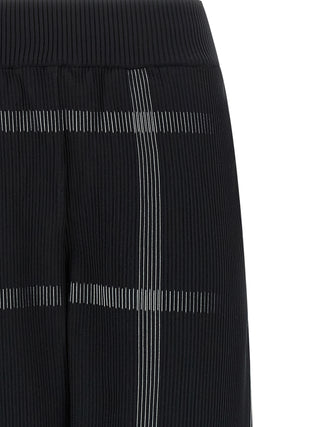 Black Polyester Casual Pants