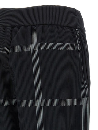 Black Polyester Casual Pants