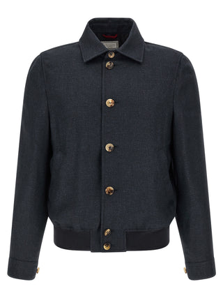 Chaqueta biker azul de sisal