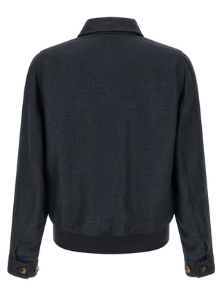 Chaqueta biker azul de sisal